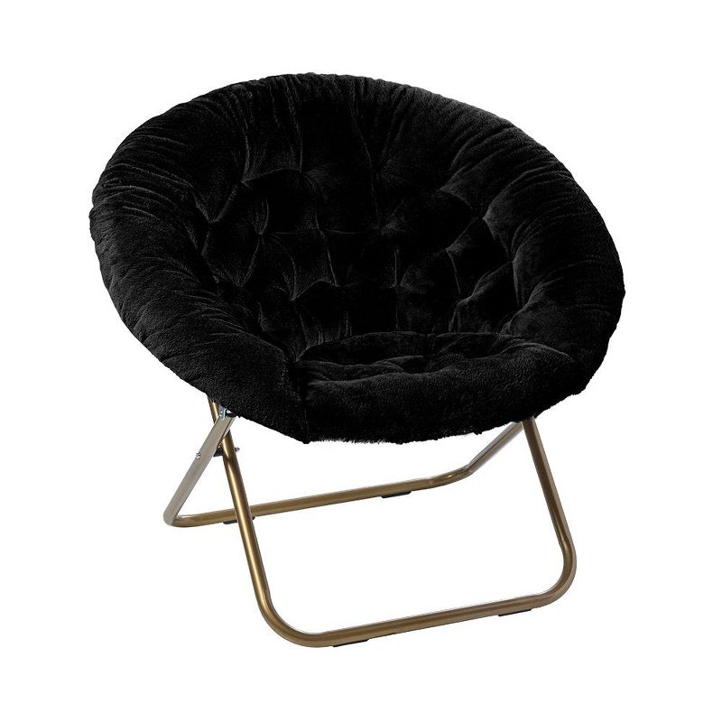 Milliard Cozy Faux Fur Saucer Chair X-Large, Black