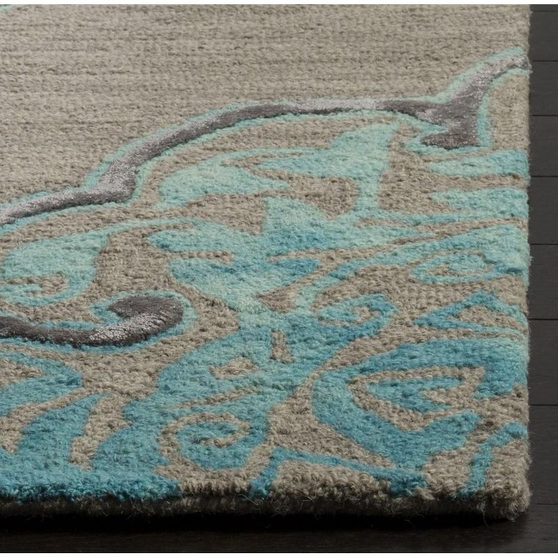 Dip Dye DDY510 Hand Tufted Indoor Accent Rug - Grey/Turquoise - 3'x5' - Safavieh