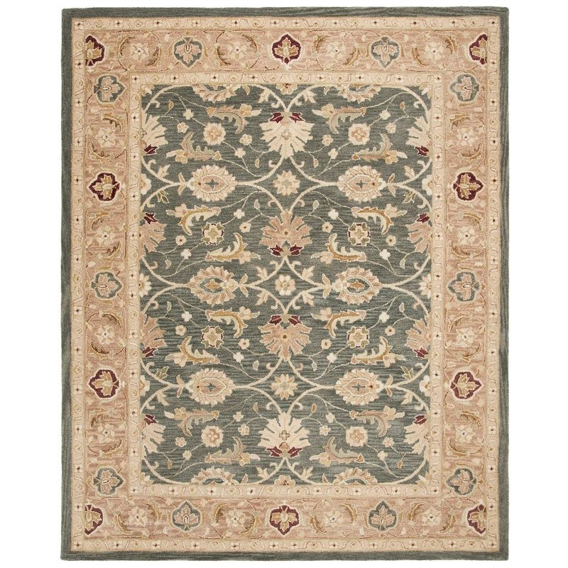 Anatolia AN549 Hand Tufted Indoor Area Rug - Teal Blue/Taupe - 9'6"x13'6" - Safavieh