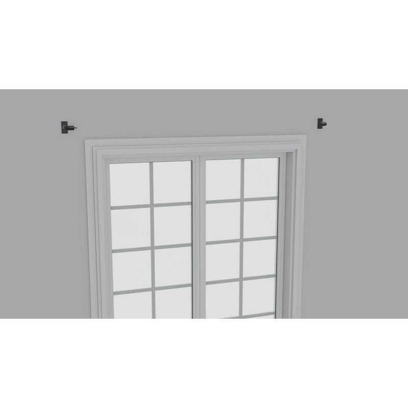 66"-120" French Curtain Rod Matte Black - Threshold™: Single Steel Rod, Powder-Coated, 50lb Capacity