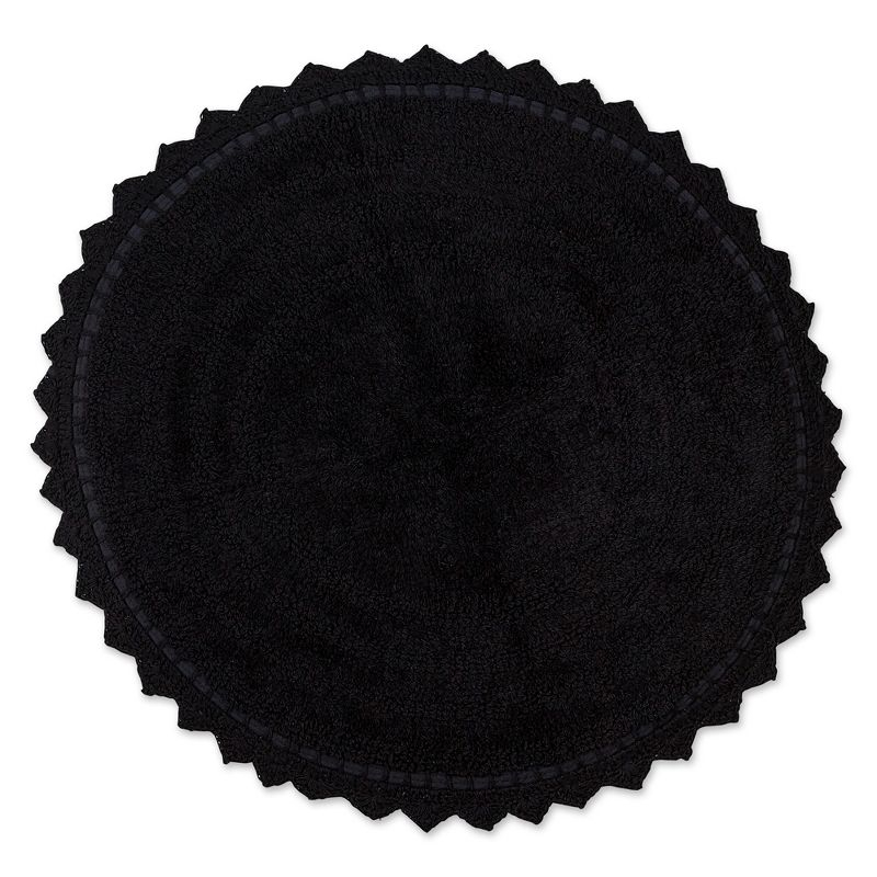 Design Imports Black Round Crochet Bath Mat