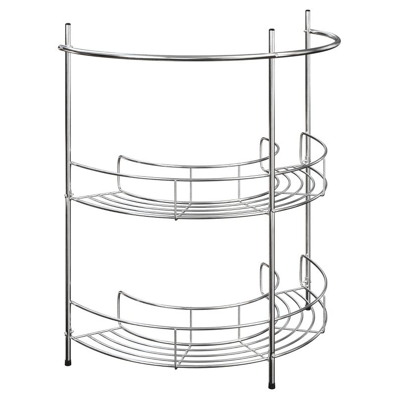 Lavish Home Pedestal Under Sink Organizer, Silver