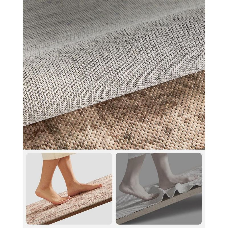 SONGMICS HOME Area Rug, 8x10 ft Living Room Rug, Non-Slip Carpet, Farmhouse Style Rug, Home Decor, Machine Washable, Cappuccino Beige