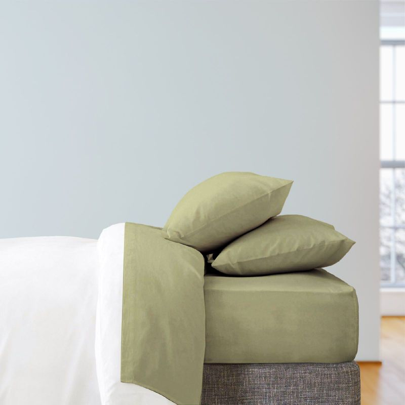 LuxClub 4 PC Olive Twin XL Silky Soft Cooling Deep Pocket Performance Sheet Set