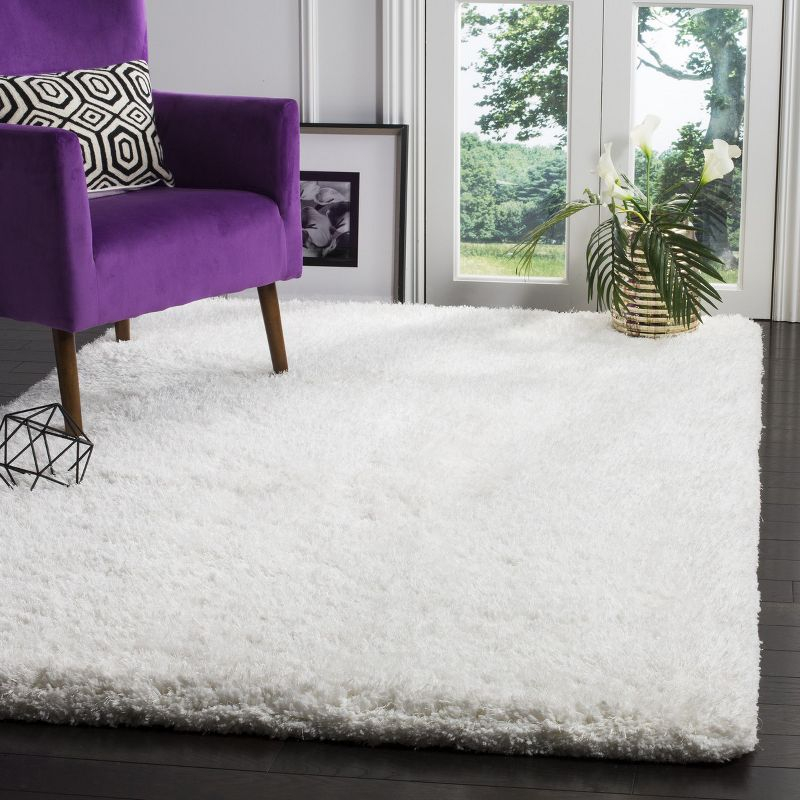 Express Shag SGE620 Hand Tufted Indoor Area Rug - Ivory - 5'x8' - Safavieh