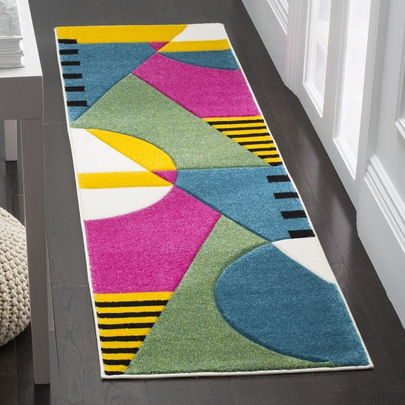 Hollywood HLW706 Machine Made Accent Rug - 2'3"x4' - Peacock Blue/Fuchsia - Safavieh