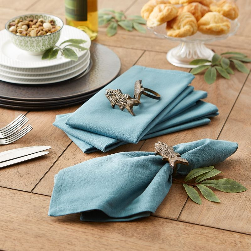 Design Imports Smoke Blue Solid Napkin Set/6
