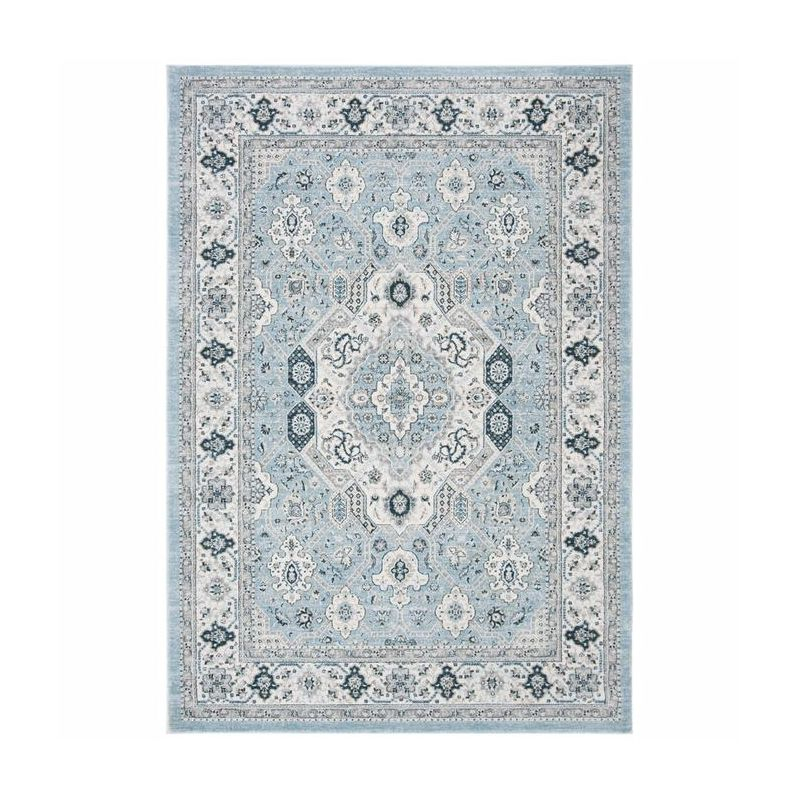 Isabella ISA916 Power Loomed Accent Rug - Blue/Creme - 2'2"x5' - Safavieh