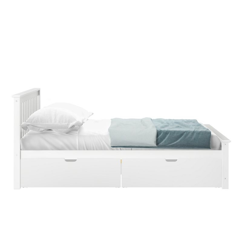 Plank+Beam Solid Wood Queen Bed Frame with Headboard and Storage Drawers