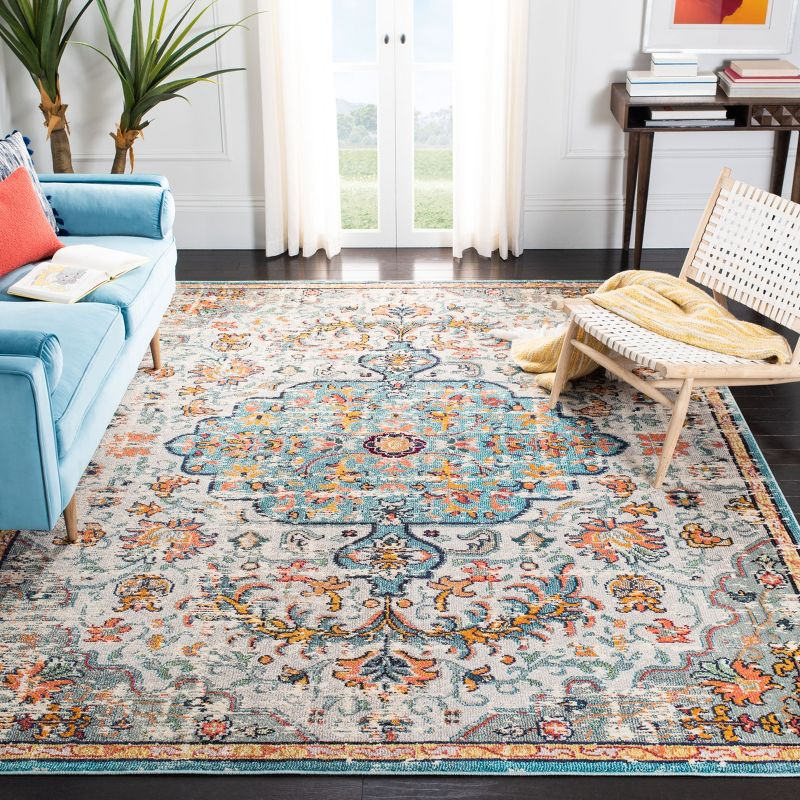 Madison MAD447 Power Loomed Indoor Area Rug - Grey/Light Blue - 6'x9' - Safavieh