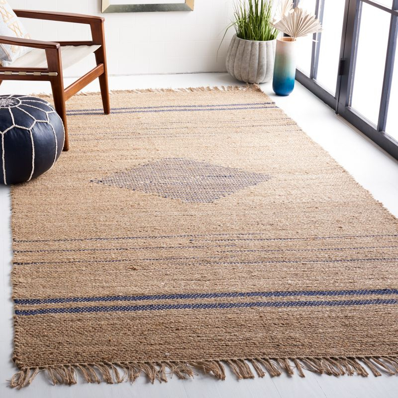Natural Fiber NF121 Hand Woven Area Rug - Navy/Natural - 8'9"x11'9" - Safavieh.
