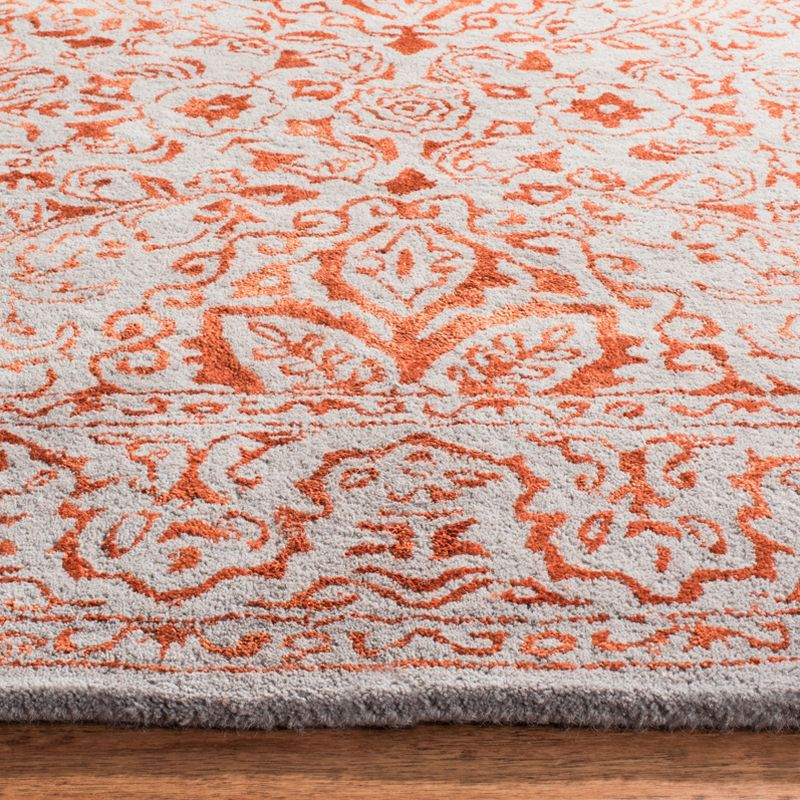Glamour GLM516 Hand Tufted Area Rug - Grey/Rust - 8'x10' - Safavieh.
