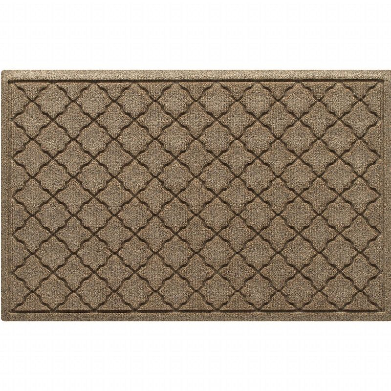 Bungalow Flooring 2'x3' WaterHog Cordova Indoor/Outdoor Doormat Camel: Pet Friendly, Solid Pattern, Rubber Backing