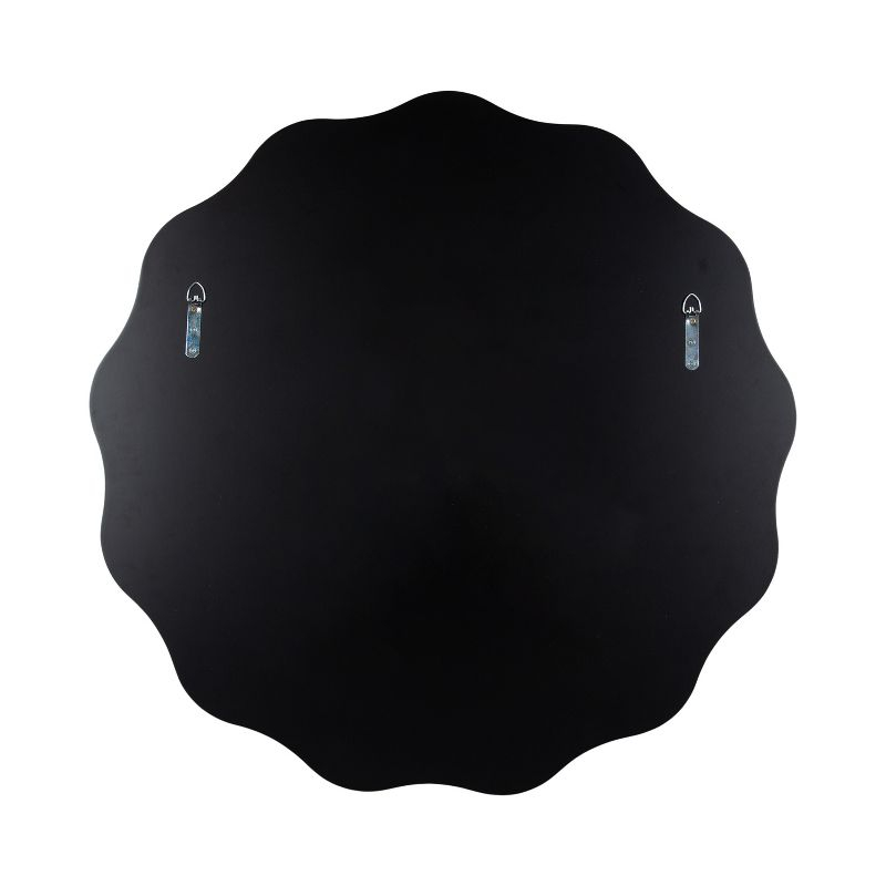 Kate & Laurel All Things Decor 32"x32" Viona Round Scalloped Mirror Gold: Luxury Glam Decor, No Assembly, Espejo