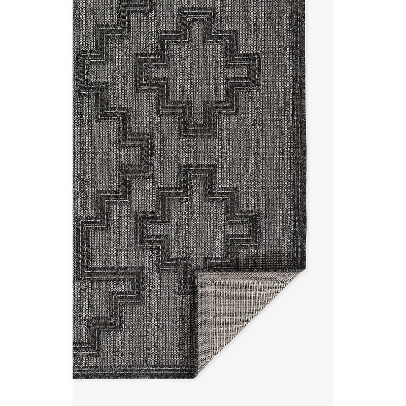 Momeni 4'1"x6' Hampton Maisy Machine Loomed Indoor/Outdoor Area Rug Charcoal Gray: Geometric Pattern, Low Pile, Polypropylene