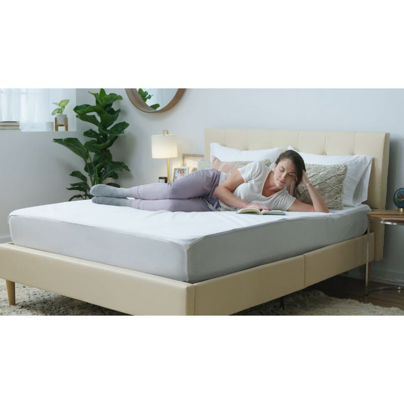 Sealy Full FLEX Charcoal Waterproof Machine Washable Fitted Mattress Protector: Hypoallergenic, Knitted Polyester, Fits 18" Depth
