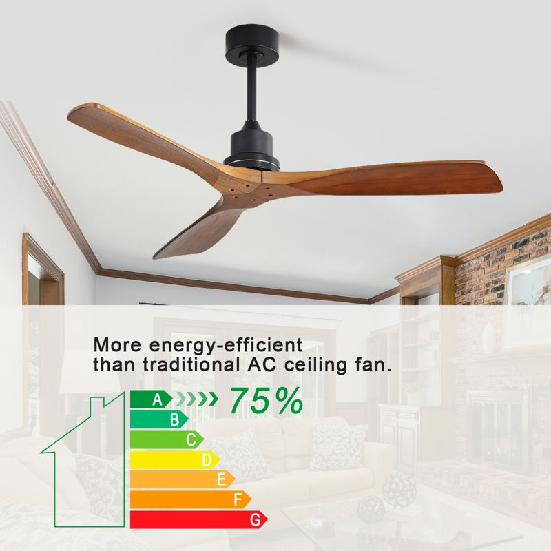 Sofucor 52'' Ceiling Fan Ceiling Fans without Lights for for Patios and Bedroom Black