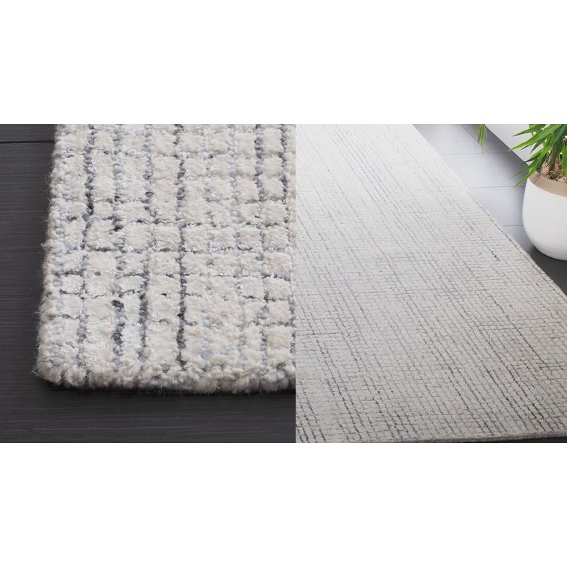 Abstract ABT470 Handmade Indoor Area Rug - Ivory/Blue - 8'x8' - Safavieh