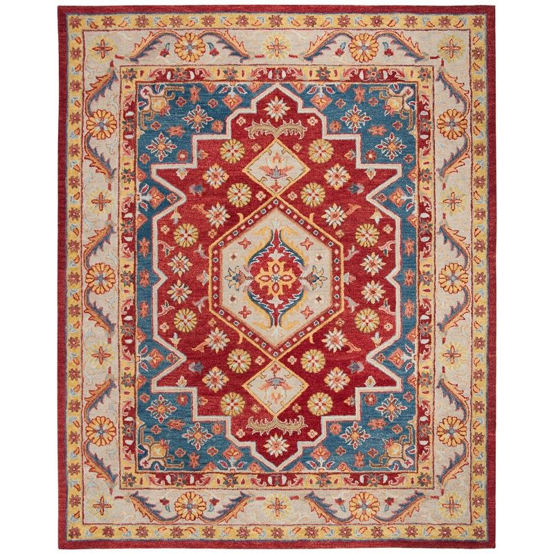 Antiquity AT503 Hand Tufted Area Rug - Red/Blue - 8'x10' - Safavieh.