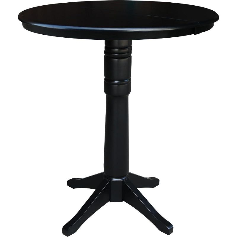 International Concepts 36 inches Round Top Pedestal Table With 12 inches Leaf - 40.9 inchesH - Dining, Counter, or Bar Height