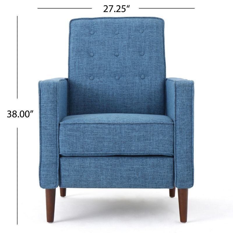 GDFStudio Mason Mid Century Modern Tufted Pushback Recliners (Set of 2), Muted Blue/Fabric