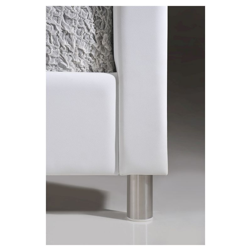 Full Adult Bed 80"x28"x8" White - Baxton Studio: Contemporary Platform Design, Faux Leather