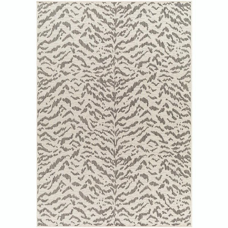Livabliss Ravello 5'3"x7' Rectangle Woven Indoor and Outdoor Area Rugs Black/Beige
