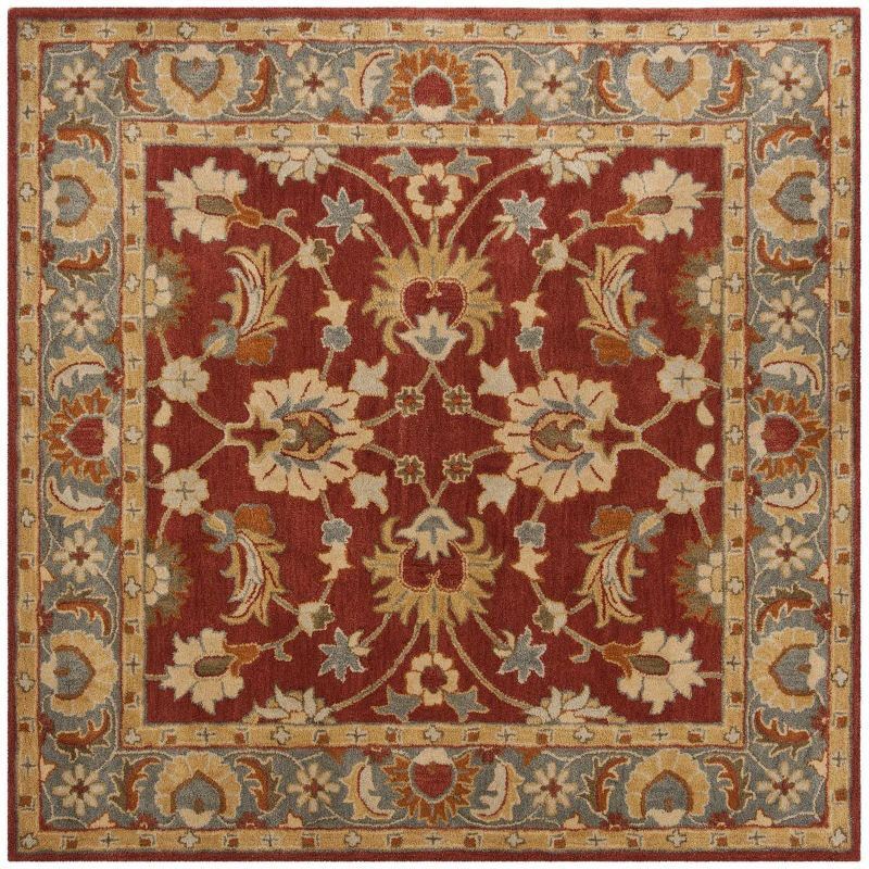 Heritage HG403 Handmade Area Rug - 6'x6' - Red/Blue - Safavieh
