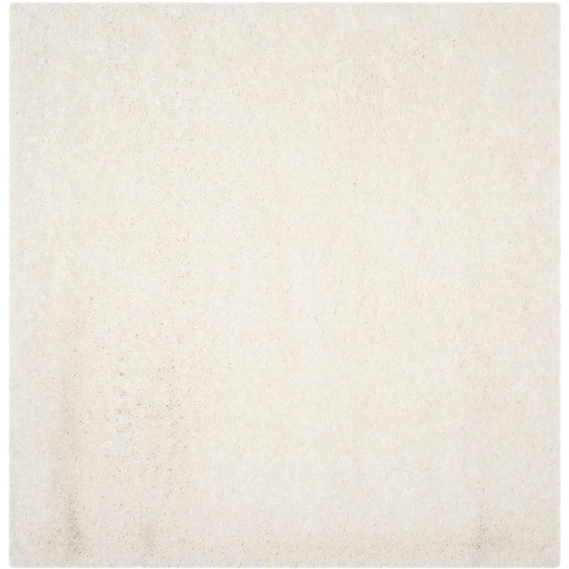 Polar Shag PSG800 Power Loomed Indoor Accent Rug - 4'x4' - White - Safavieh