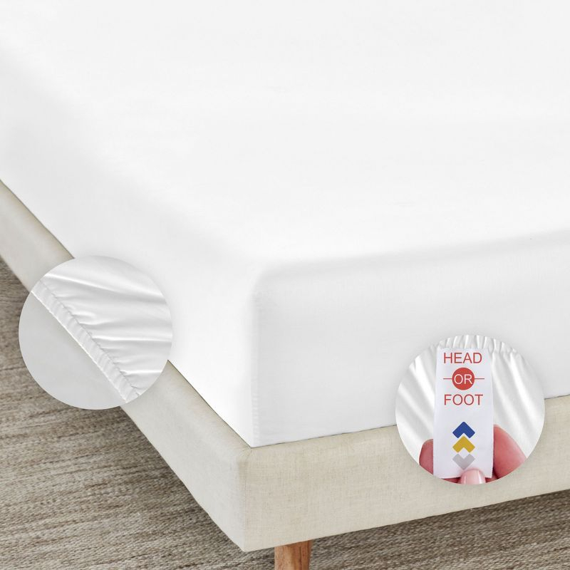 Pure White -Twin XL Sheet Set, 100% Extra Long Staple, 500 Thread Count Sateen Weave, 3 Piece Set, California Design Den