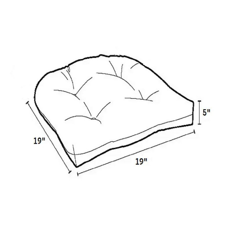 Patio Cushions Outdoor Chair Pads Thick Fiber Fill Tufted 19" x 19" Seat Cover, Navy, 2 Pack