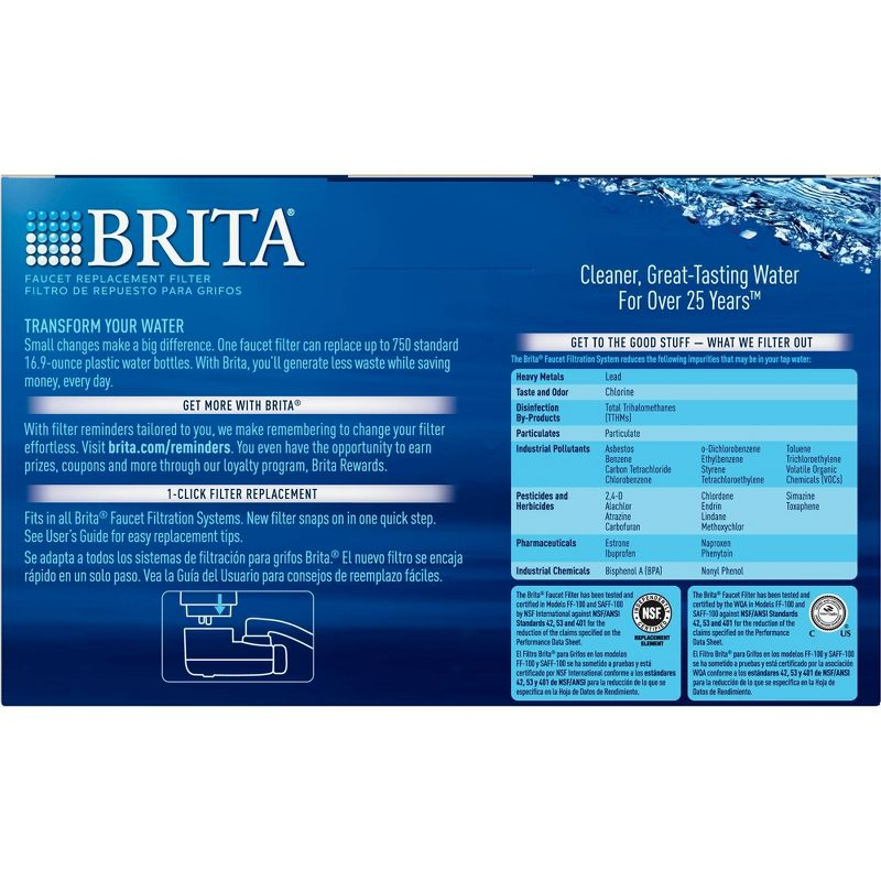 Brita 3ct Replacement Water Filters for Brita Tap Faucet Mounts - Chrome: Filters Copper & Mercury