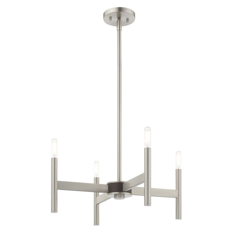 Livex Lighting Copenhagen 4 - Light Chandelier in  Brushed Nickel