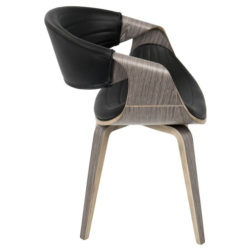 LumiSource Symphony Mid Century Modern Dining/Accent Chair Light Gray: Upholstered, Wood Legs, 250lb Capacity