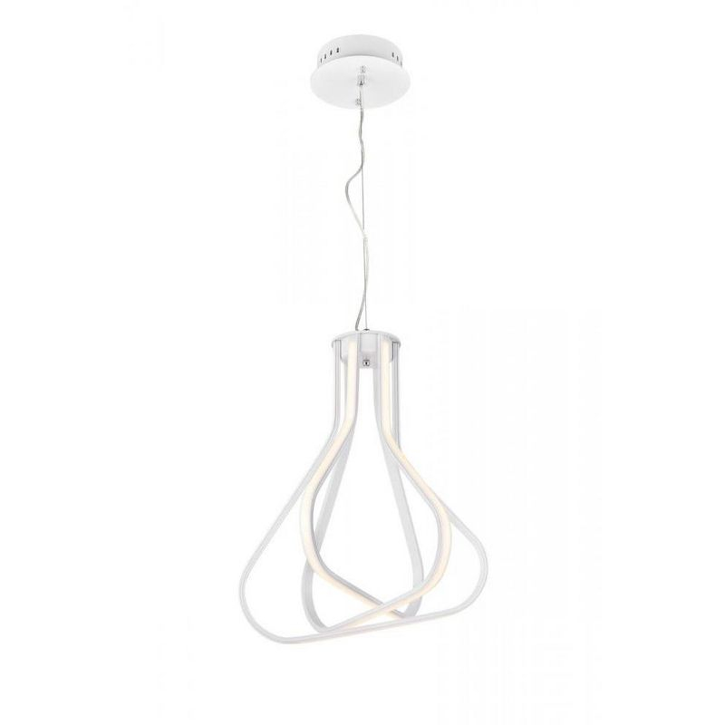 Elegant Lighting Dahlia 3 light in White Pendant