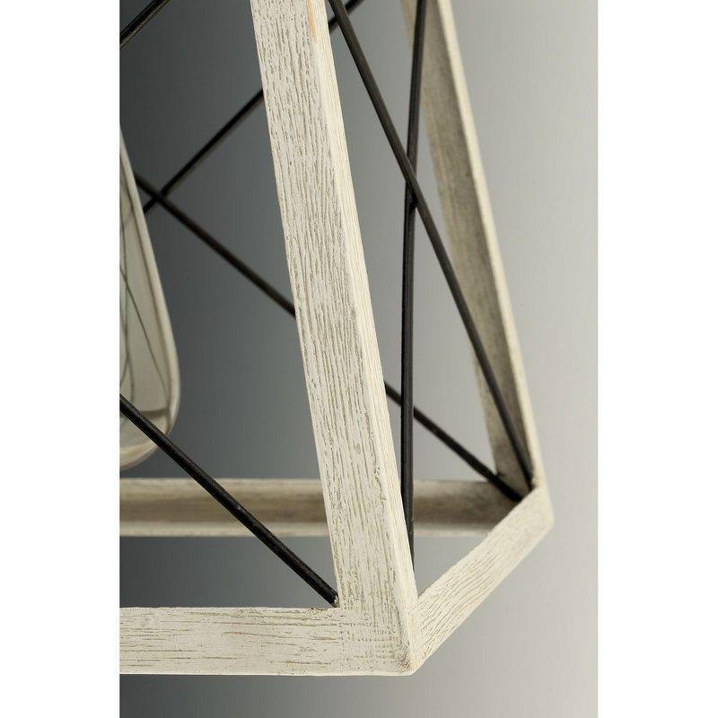 Progress Lighting Briarwood 1-Light Flush Mount, Antique Bronze, Faux-Painted Wood Shade