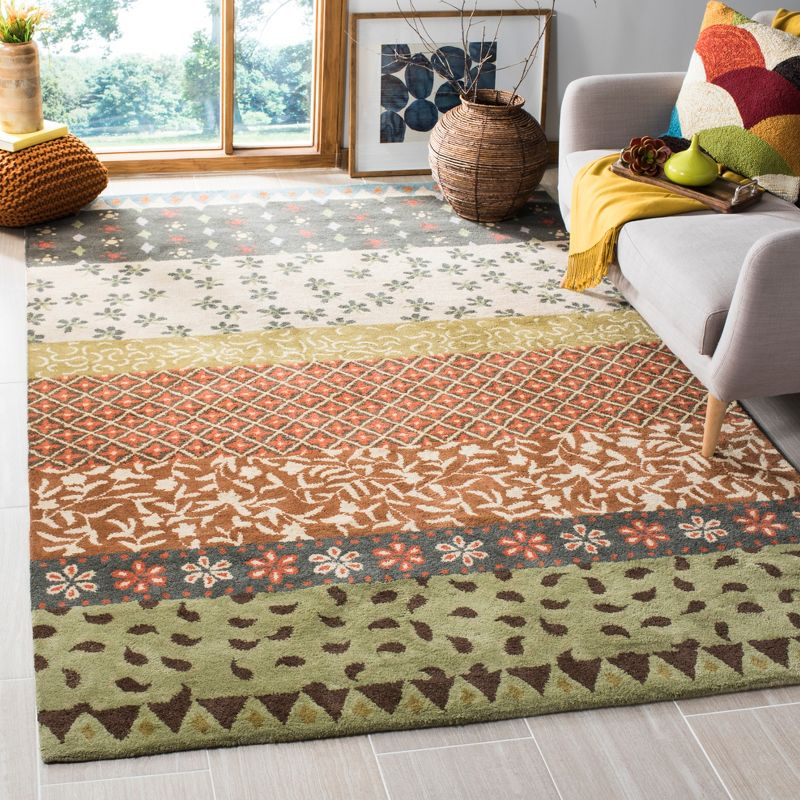 Bella BEL351 Hand Tufted Area Rug - Ivory/Multi - 4'x6' - Safavieh.