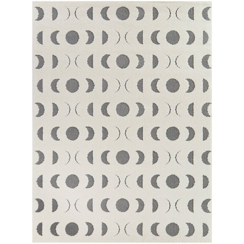 5'3"x7' Geometric Phases Contemporary Kids' Rug Off-White/Gray - Balta Rugs: Kids Bedroom & Playroom Area Rug