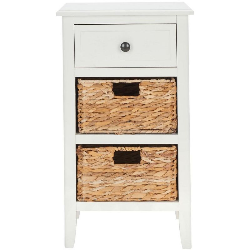 Everly Drawer Side Table - Vintage White - Safavieh.