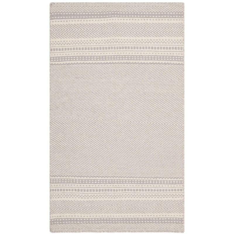 Kilim KLM419 Hand Woven Flat Weave Area Rug - Grey/Ivory - 4'x6' - Safavieh