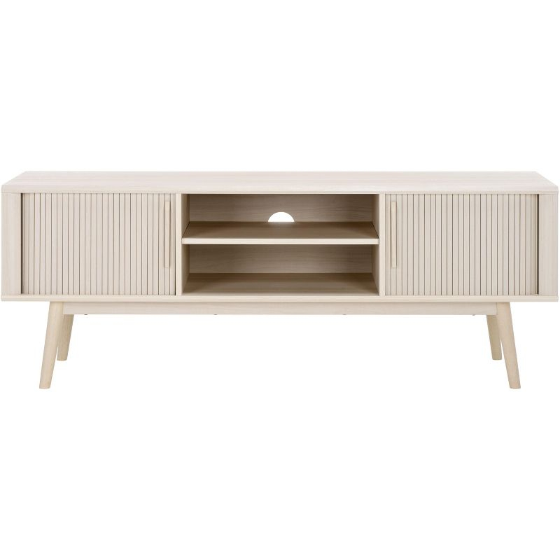 Aphra 2 Door 2 Shelf Media Stand - Bleached White - Safavieh