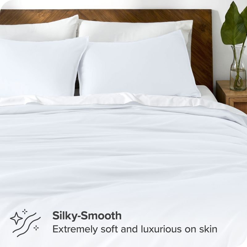 Twin/Twin XL White TENCEL™ Lyocell Duvet Cover Set by Bare Home