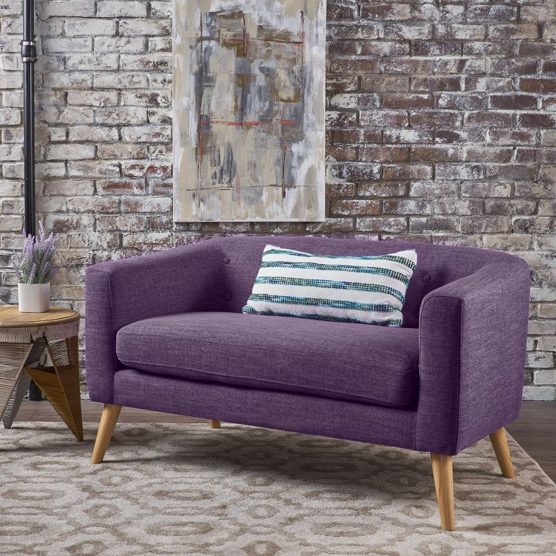 Bridie Mid-Century Loveseat Muted Purple - Christopher Knight Home: Stylish 2-Seater, Polyester Upholstery, Hardwood Frame