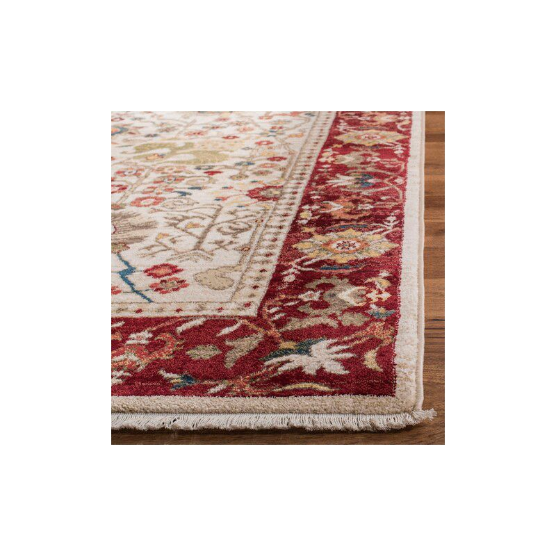 Kashan KSN303 Power Loomed Runner Rug - Ivory/Red - 2'6"x6' - Safavieh.
