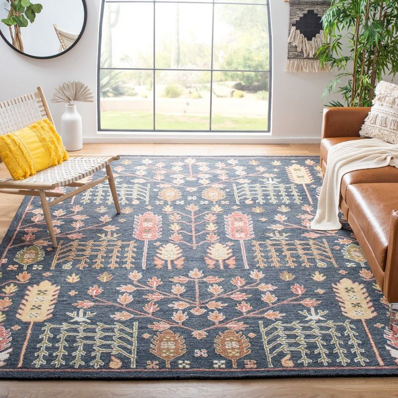 Aspen APN522 Hand Tufted Indoor Area Rug - Black/Red - 9'x12' - Safavieh