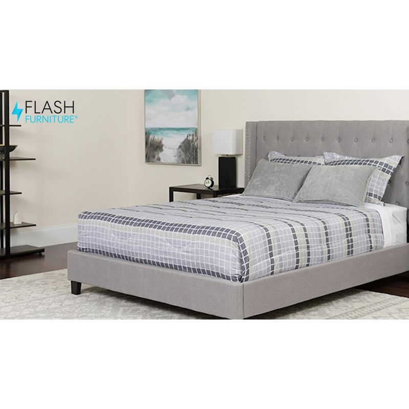 Flash Furniture Riverdale Full Size Tufted Upholstered Platform Bed in Dark Gray Fabric