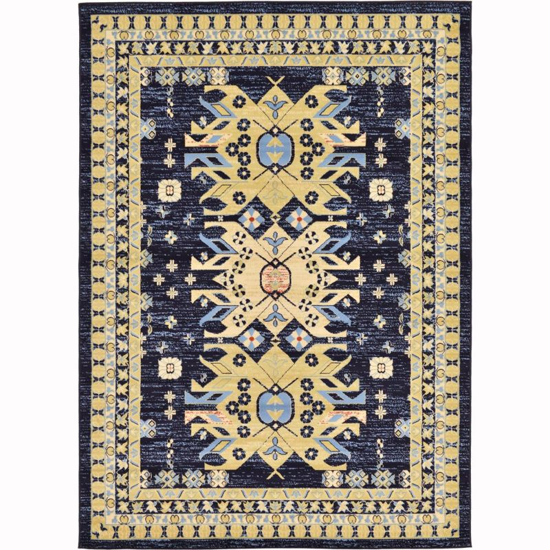 Unique Loom 7' 1 x 10' 0 Navy Blue Taftan Oasis Area Rug