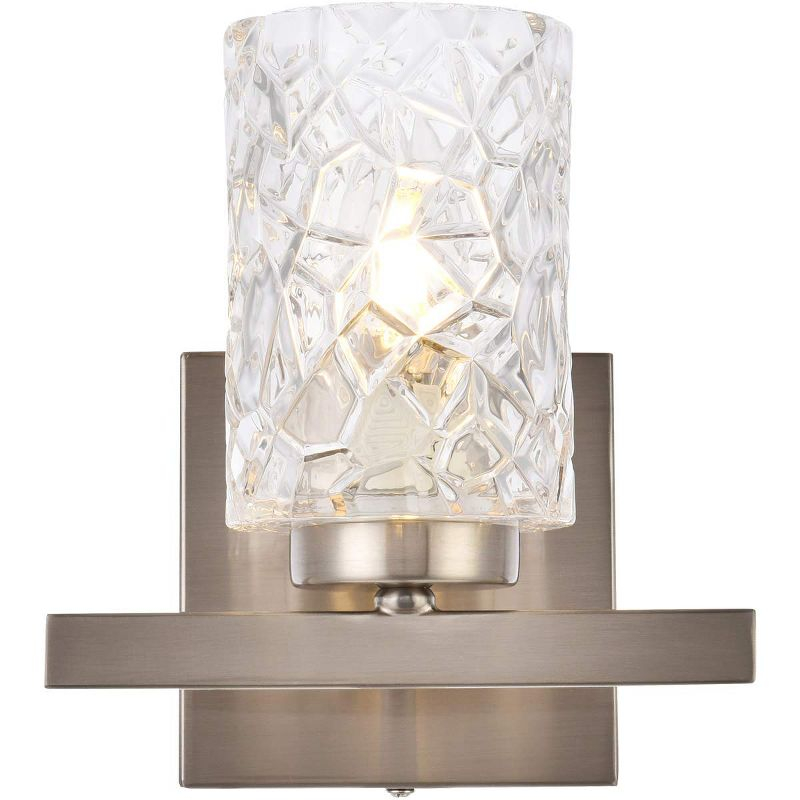 Elegant Lighting Cassie 1 light bath sconce in satin nickel with clear shade