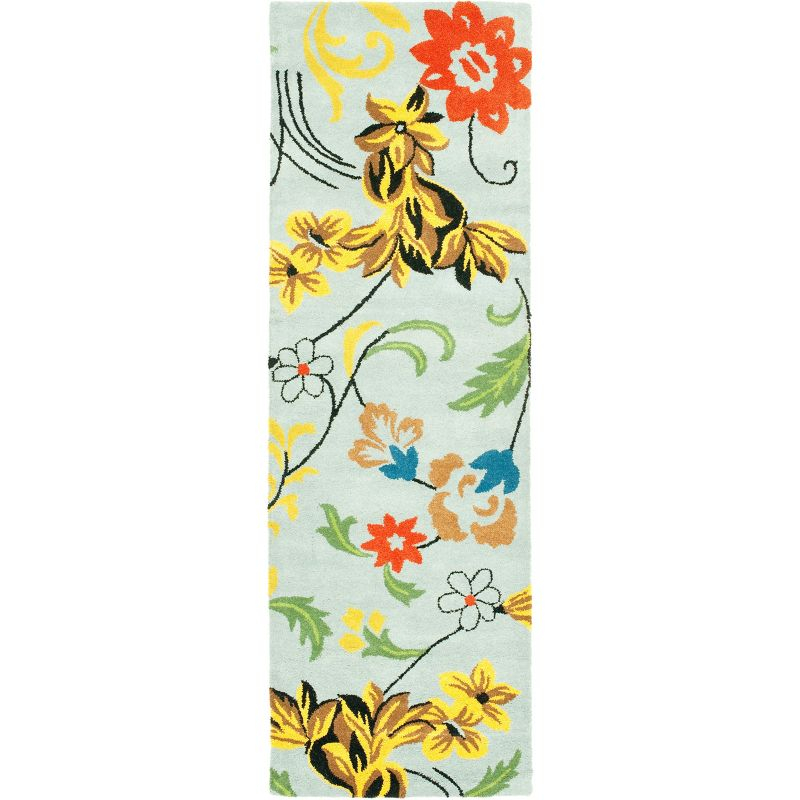 Soho SOH736 Hand Tufted Runner Contemporary Runner Rug - Blue - 2' 6" X 8' - Safavieh.