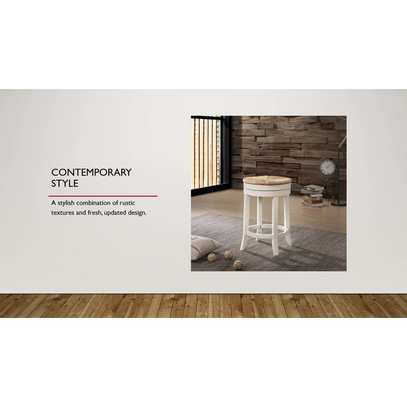 Carolina Living 24" Leif Swivel Rush Seat Counter Height Barstool Weathered Gray: Solid Wood, Indoor Use